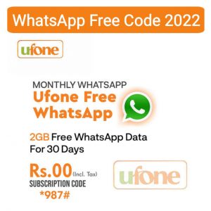 Ufone Free WhatsApp Code 2022